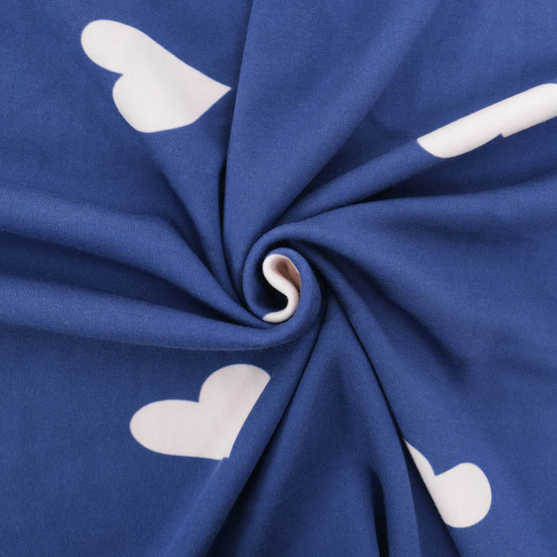 Sweat Imprimé Big Love Bleu Denim Envers Doudou - Maison Klem